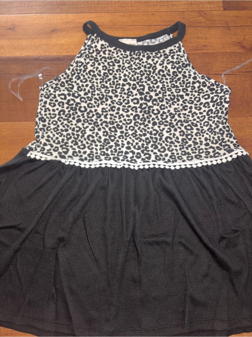Lovely Melody Leopard Print Babydoll Peplum Tank Top - Small